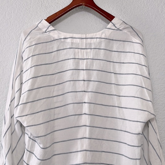 Rails Lily Positano Stripe Linen Lace Up Top - Picture 9 of 16